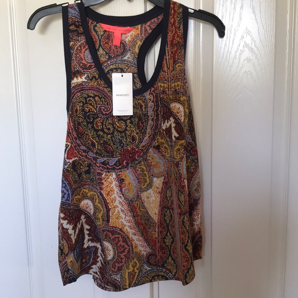 NWT Mango Paisley Print Tank Top